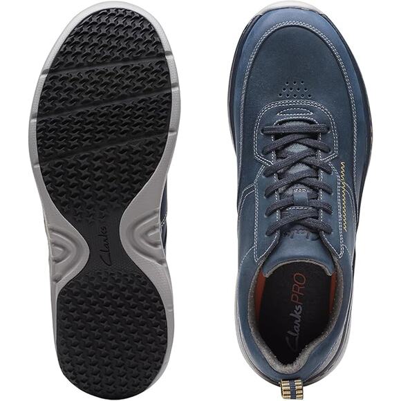NWT Clarks Men\'s Clarkspro Lace Navy Leather 7.5